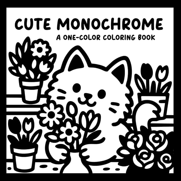 Amazon.com: Monochrome Naughty Pets Coloring Book: One Color Cats